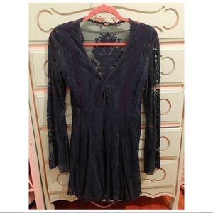 Free People Dark Teal Lace Dress